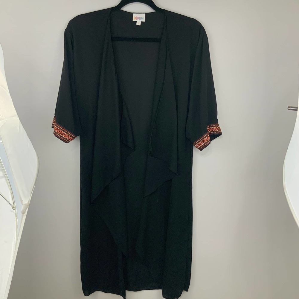 LULAROE Shirley Black Kimono Size S - Picture 5 of 7